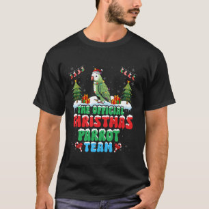 T-shirt Équipe de perroquets de Noël portant le chapeau de