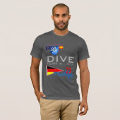 T-shirt Équipe de piqué un drapeau de plongée numéro 23 de (Devant entier)