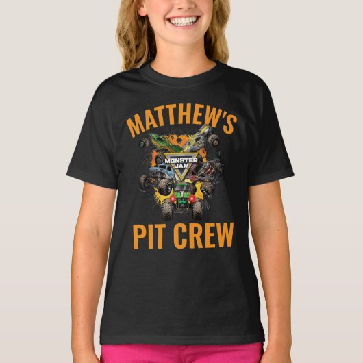 T-shirt Équipe de pit des camions Monster Jam (Devant)