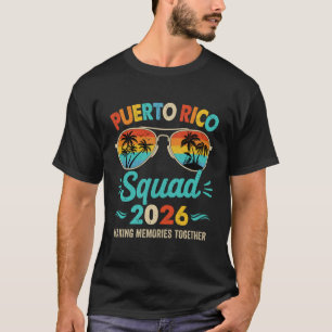 T-shirt Équipe de Porto Rico 2026 Vacances Amis Famille Ta