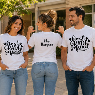T-shirt Équipe de première année mignonne avec le nom de l