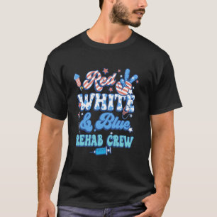 T-shirt Équipe de réadaptation Groovy rouge blanc bleu Inf