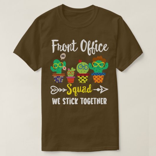 T-shirt Équipe de réception, Funny Cactus Team Bureau avan (Design devant)