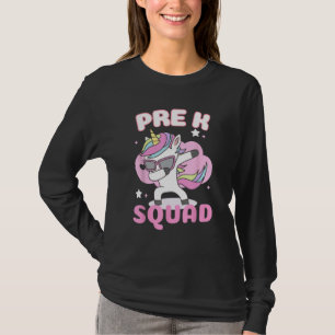 T-shirt Équipe de rentrée scolaire Pré-K Dabbing Licorne S