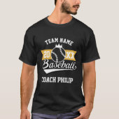 T-shirt Équipe de retrait de l'entraîneur de baseball Mère (Devant)