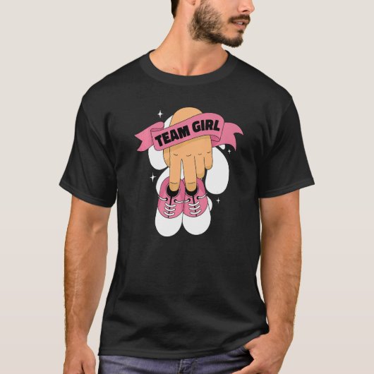 T-shirt Équipe de révélation de genre Fille bébé Fille Cha (Devant)