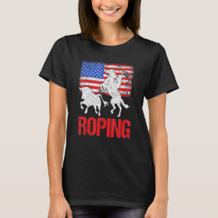 T-shirt Équipe de Roping Cordier Usa Drapeau Américain He