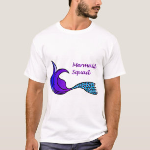 T-shirt Équipe de sirène avec queue violette et bleue