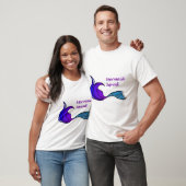 T-shirt Équipe de sirène avec queue violette et bleue (Unisexe)