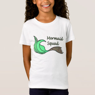 T-Shirt Équipe de sirène orange et verte