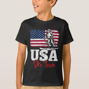 T-shirt Équipe de ski Usa Amérique Skiant Sports d'hiver U