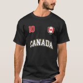 T-shirt Équipe de soccer Canada numéro 10 Sports Drapeau c (Devant)