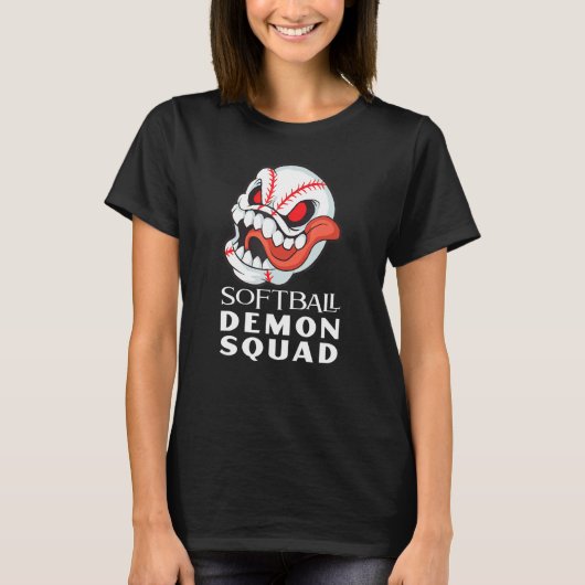 T-shirt Équipe de softball Softball Demon Squad (Devant)
