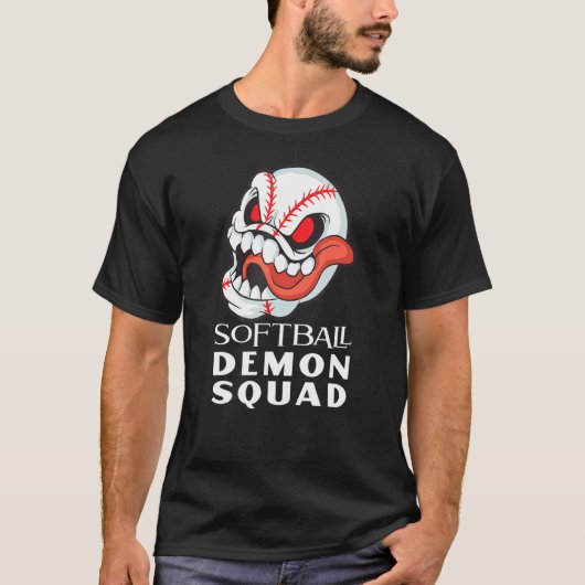 T-shirt Équipe de softball Softball Demon Squad (Devant)