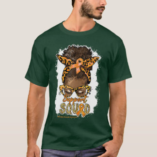 T-shirt Équipe de soutien aux femmes Afro Bun Messy Léopar