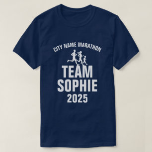 T-shirt Équipe de soutien de marathon personnalisée, famil
