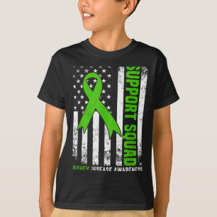 T-shirt Équipe de soutien drapeau américain ruban vert usa
