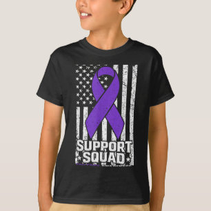T-shirt Équipe de soutien drapeau américain violet épileps