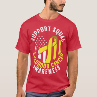 T-shirt Équipe de soutien I Gold Awareness Ribbon I Childh