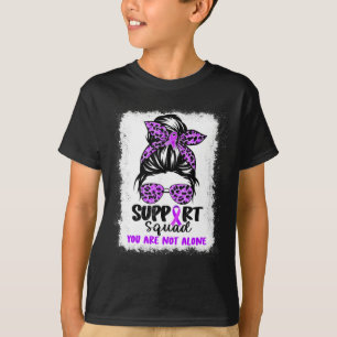 T-shirt Équipe de soutien Messy Bun Purple Warrier Alzheim