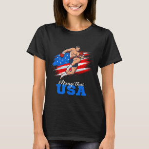 T-shirt Équipe de soutien Muay Thai Usa Drapeau Américain
