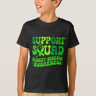 T-shirt Équipe de soutien ruban de maladie rénale pkd vert