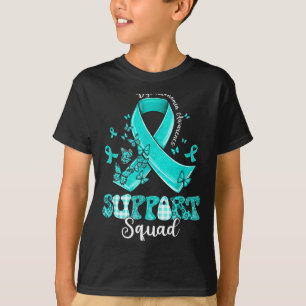 T-shirt Équipe de soutien Ruban sarcelle Papillon Dysauton