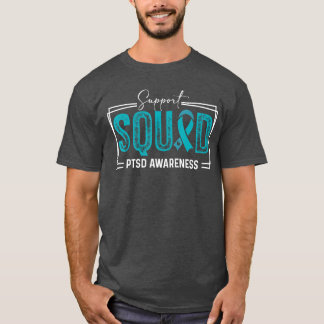 T-shirt Équipe de soutien Ruban sarcelle Sensibilisation à