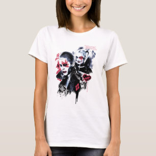 T-shirt Équipe de suicide Graffiti peint Joker & Harley