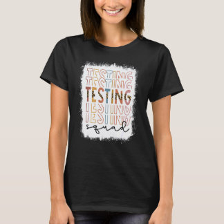 T-shirt Équipe de test blanchie Léopard Jour de test Profe
