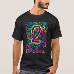 T-shirt Équipe de typographie de 2e année Tie Dye Thé de 2