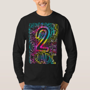 T-shirt Équipe de typographie de 2e année Tie Dye Thé de 2