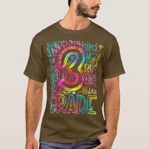 T-shirt Équipe de typographie de 3e année de la teinture d
