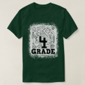 T-shirt Équipe de typographie de 4e année blanchie (Design devant)