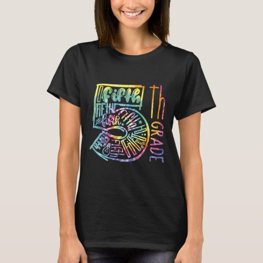 T-shirt Équipe de typographie de 5e année Enseignant de 5e (Devant)