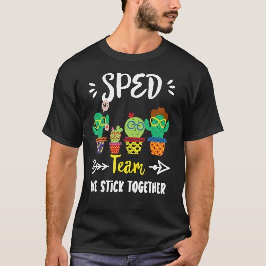 T-shirt Équipe de vitesse École Cactus Équipe d'enseignant (Devant)