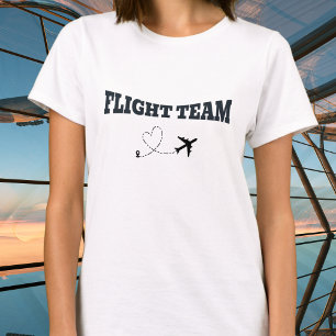 T-shirt Équipe de vol noir d'avion de vacances en famille