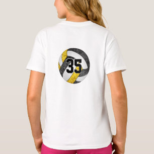 T-shirt équipe de volley-ball en or noir son nom maillot n