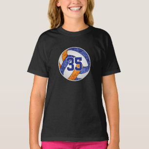T-shirt équipe de volley-ball orange bleu son maillot numé