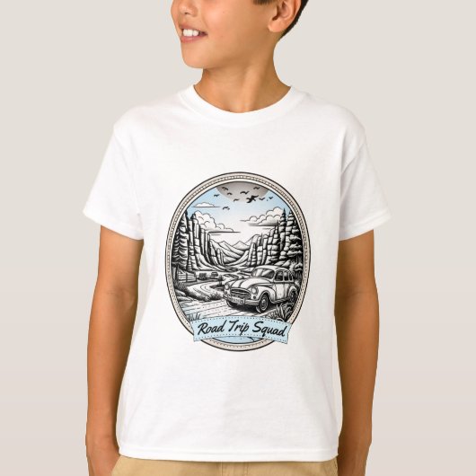 T-shirt Équipe de voyage sur la route (Devant)