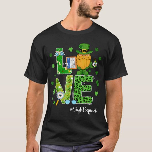 T-shirt Équipe de vue Saint-Patrick Gnome Optométriste Opt (Devant)