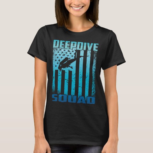 T-shirt Équipe DeepDive Drapeau américain Plongée sous-mar (Devant)