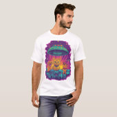 T-shirt Équipe d'enlèvement de chats Sci-Fi drôle de chat (Devant entier)