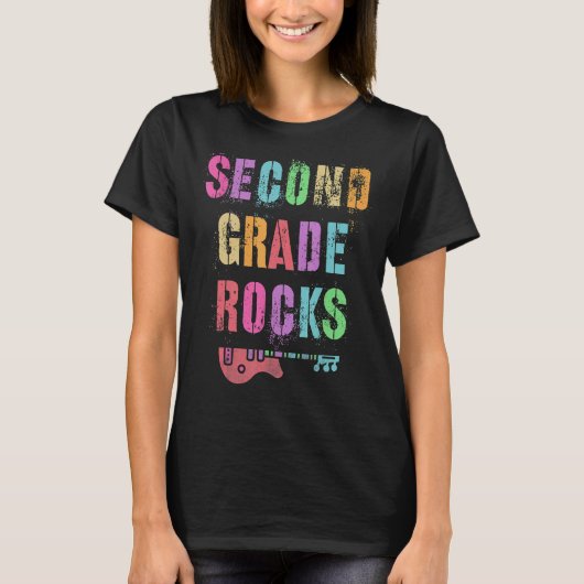 T-shirt Équipe d'enseignants de 2e année Rocks (Devant)