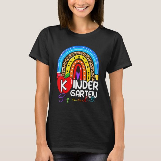 T-shirt Équipe d'enseignants de maternelle Boho Rainbow Ki (Devant)