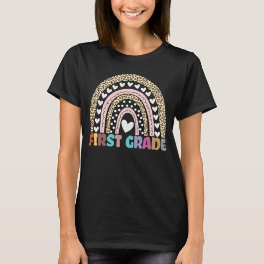 T-shirt Équipe d'enseignants de première année de léopard (Devant)
