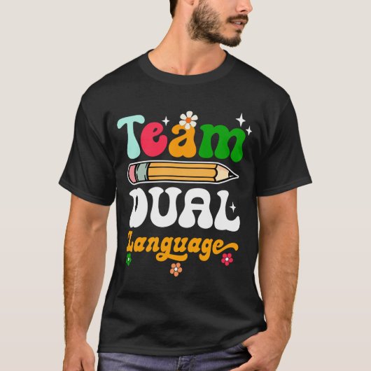 T-shirt Équipe d'enseignants en langue double équipe de re (Devant)