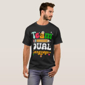 T-shirt Équipe d'enseignants en langue double équipe de re (Devant entier)