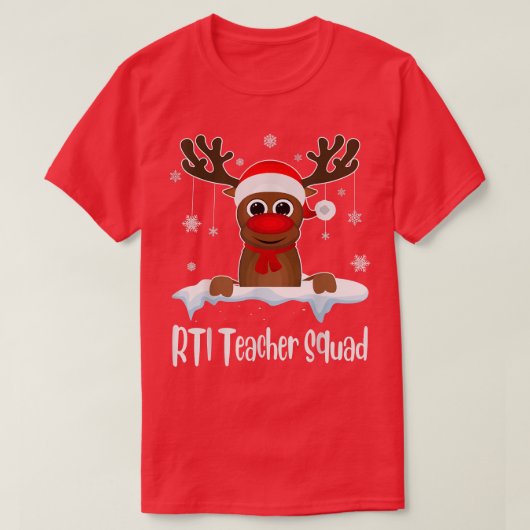 T-shirt Équipe d'enseignants RTI Xmas Reindeer Santa Hat C (Design devant)