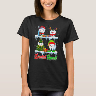 T-shirt Équipe dentaire Père Noël Elf Reindeer Arbre de No